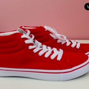 Red high top sneakers